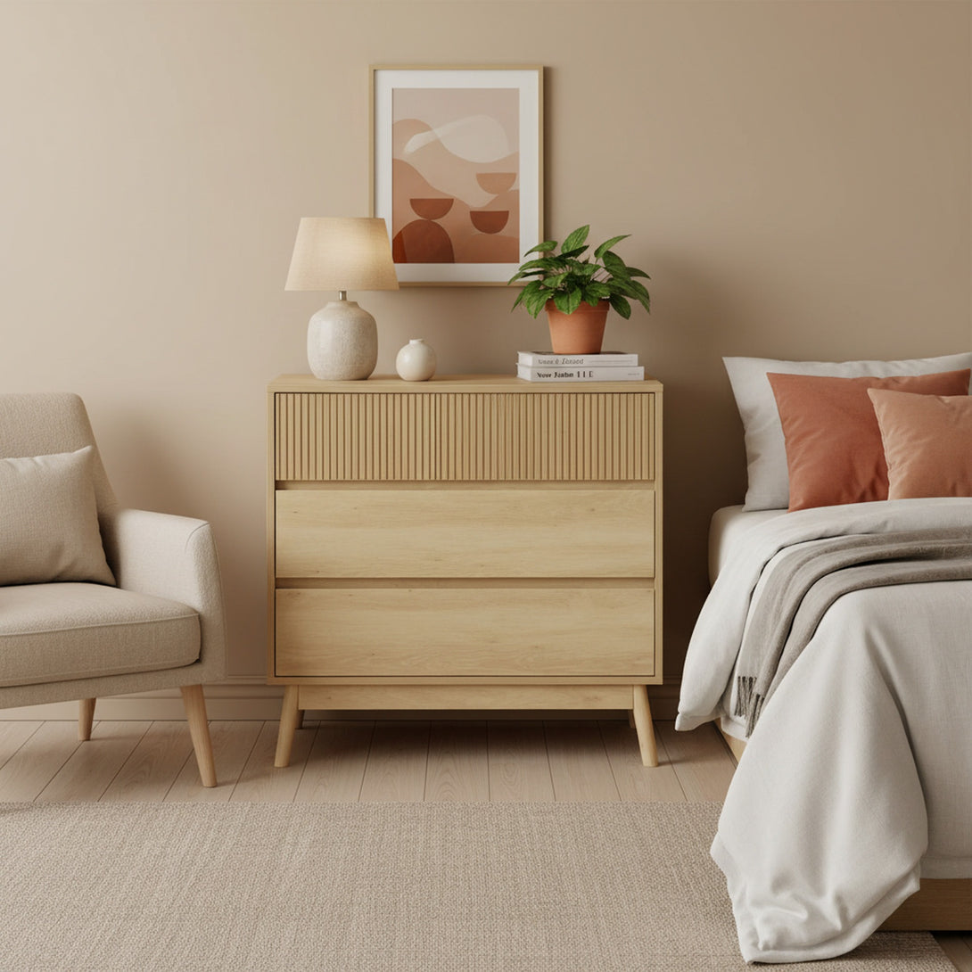 Shawnee 3 Drawers Tallboy - Oak