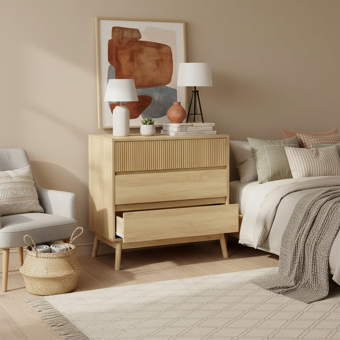 Shawnee 3 Drawers Tallboy - Oak