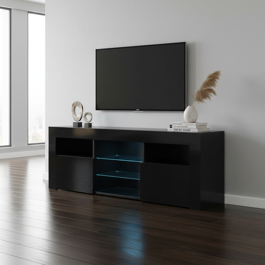 Atka 1.45m LED Entertainment Unit - Black