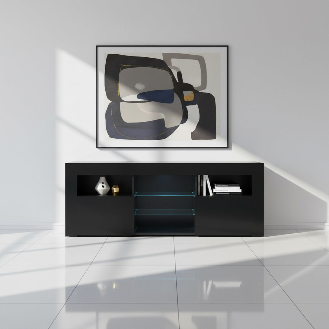 Atka 1.45m LED Entertainment Unit - Black