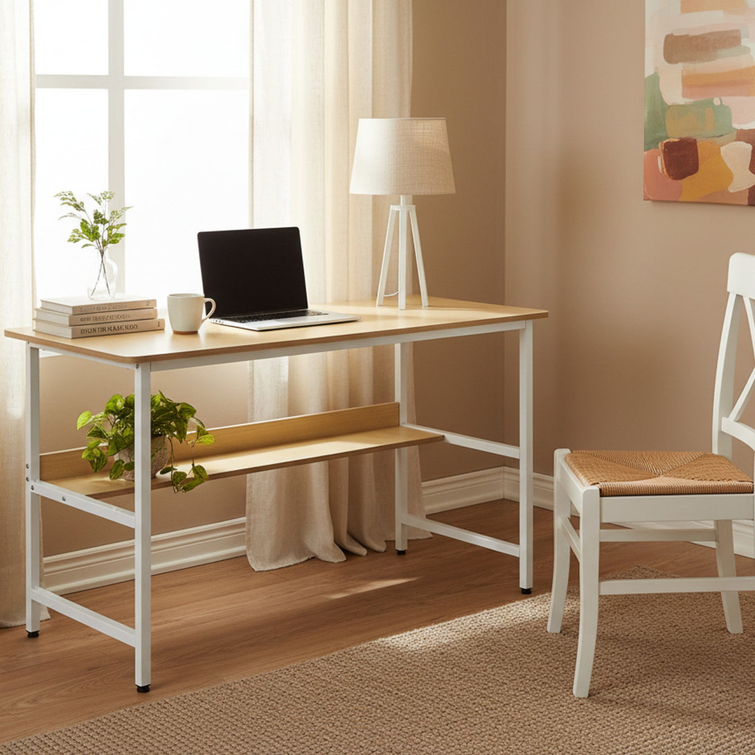 Carter 120cm Computer Desk - Maple + White