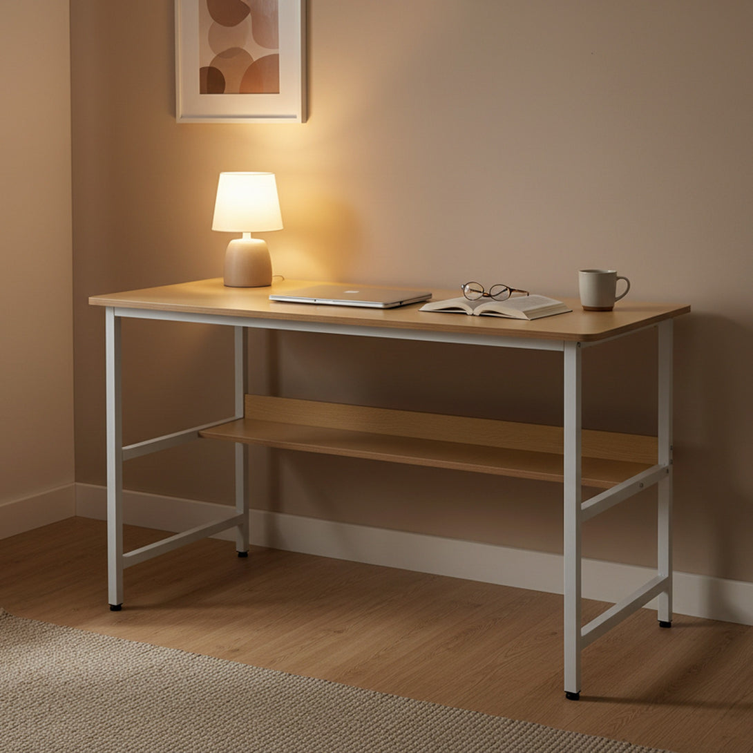 Carter 120cm Computer Desk - Maple + White