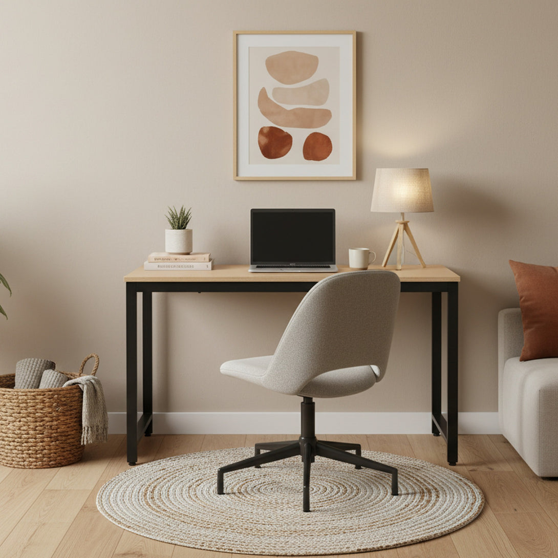Easton 120cm Computer Desk - Natural + Black