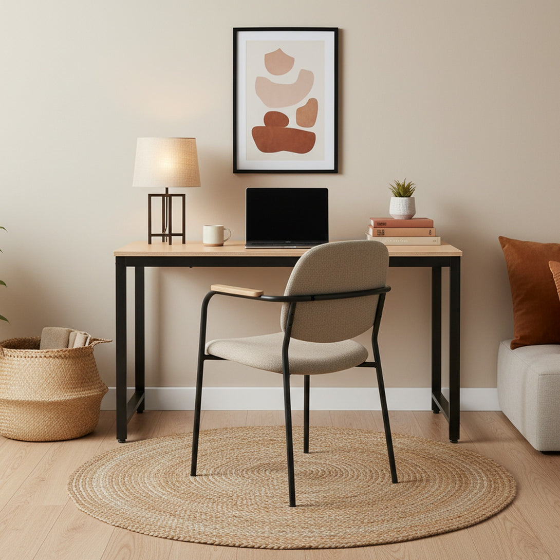 Easton 120cm Computer Desk - Natural + Black