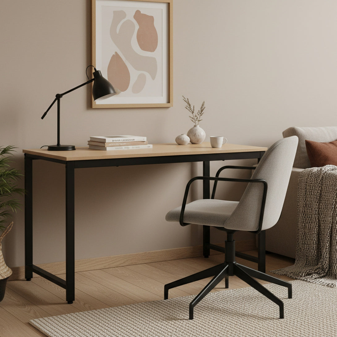 Easton 120cm Computer Desk - Natural + Black