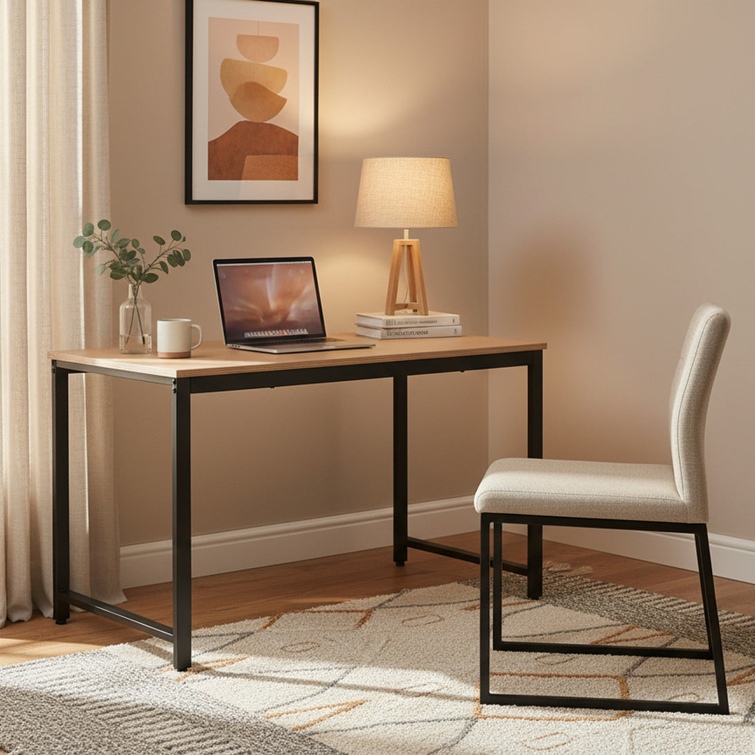 Easton 120cm Computer Desk - Natural + Black