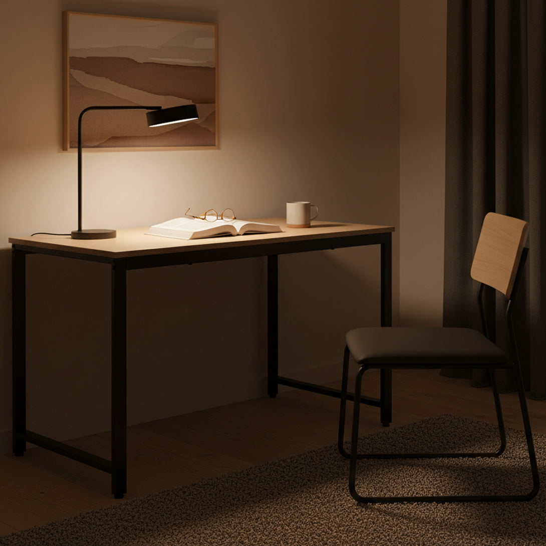 Easton 120cm Computer Desk - Natural + Black