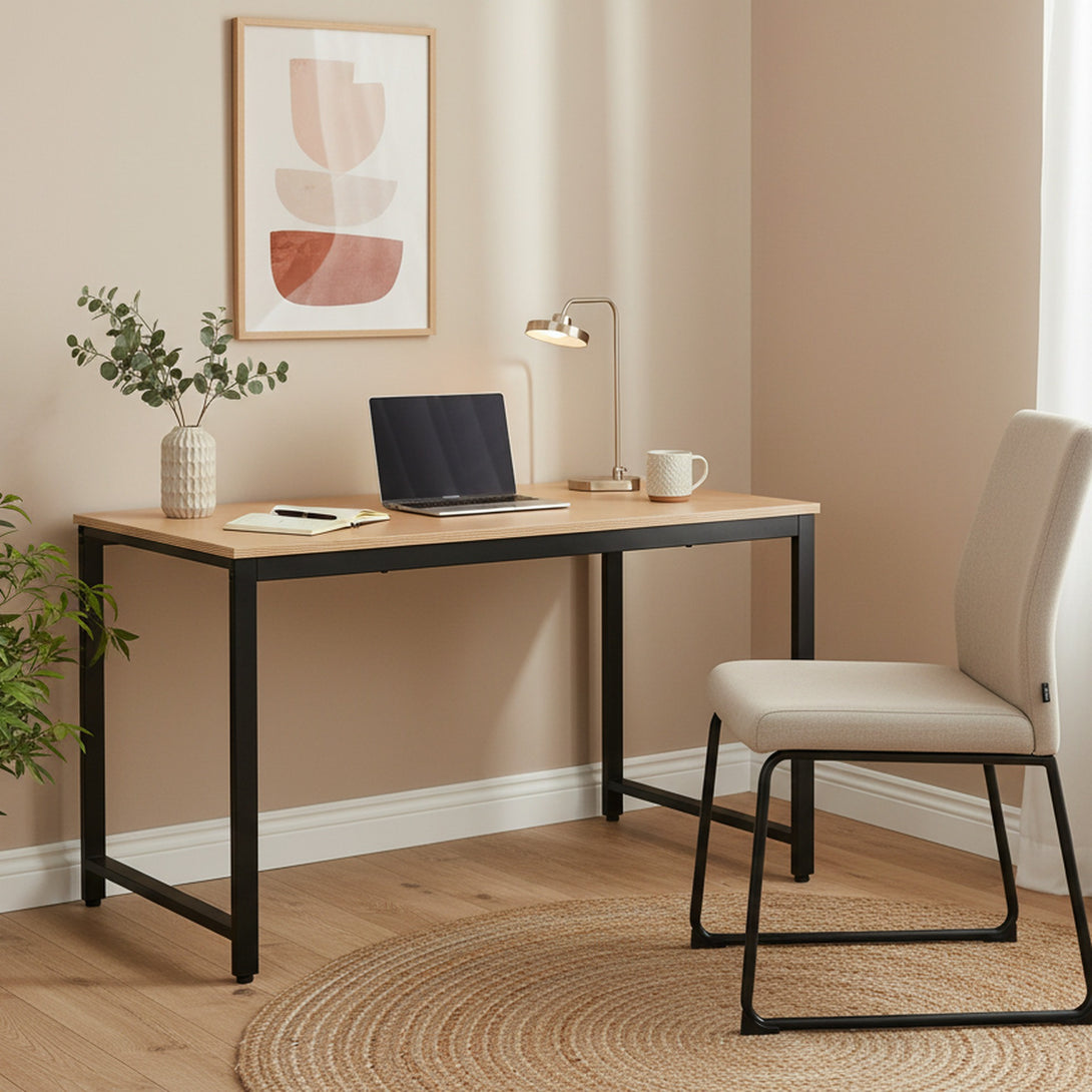 Easton 120cm Computer Desk - Natural + Black