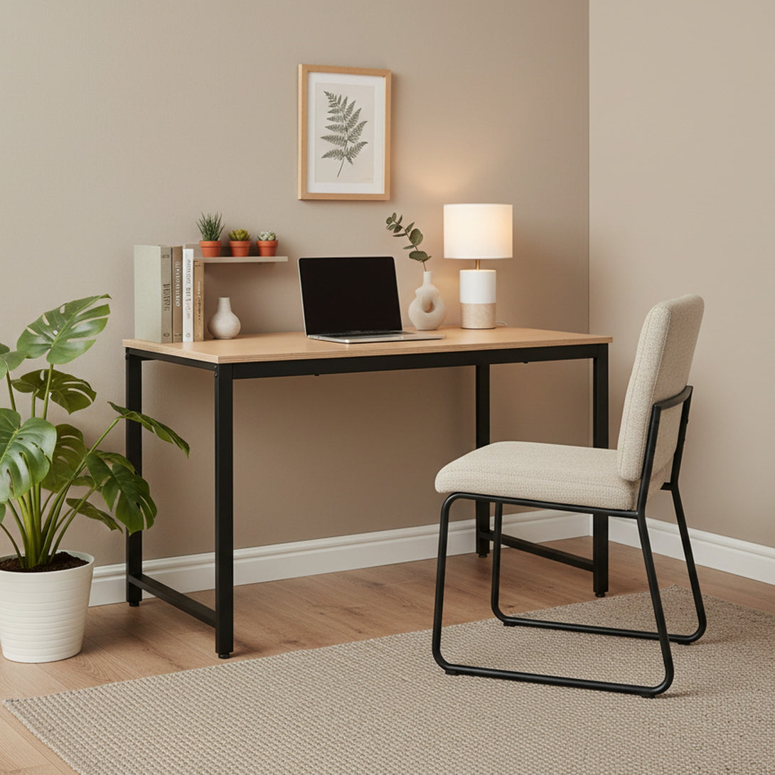 Easton 120cm Computer Desk - Natural + Black
