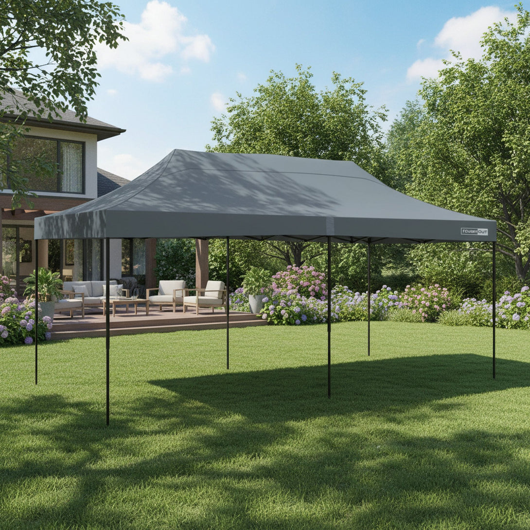 Toughout Breeze Gazebo with 3 Side Walls 3x6m - Grey