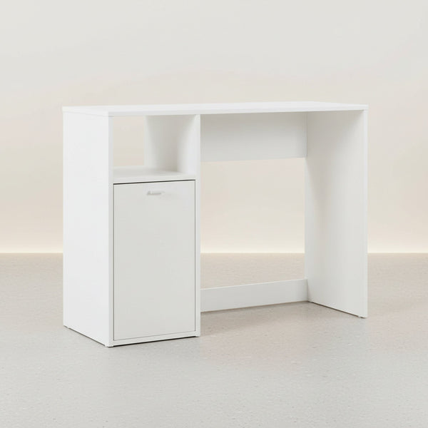 Makalu 100cm Computer Study Desk with Cabinet - White