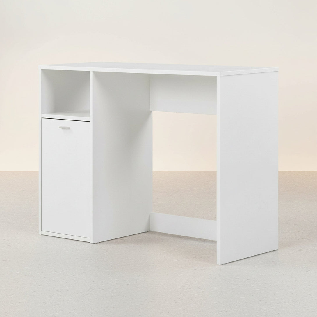 Makalu 100cm Computer Study Desk with Cabinet - White
