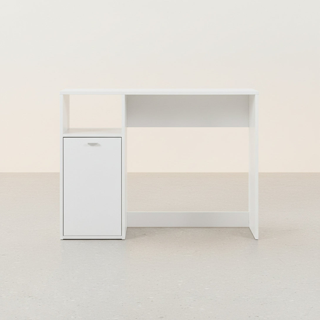 Makalu 100cm Computer Study Desk with Cabinet - White