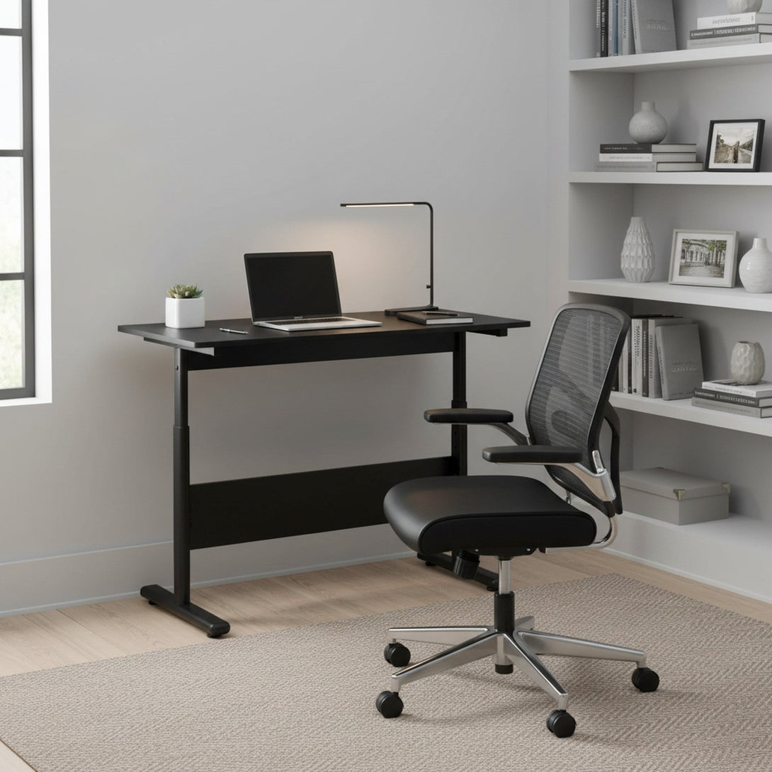 Hector 100cm Height-Adjustable Computer Desk - Black