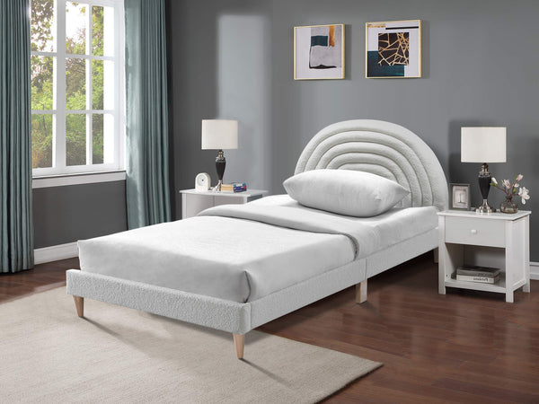 Lydia King Single Bed Frame - Cream