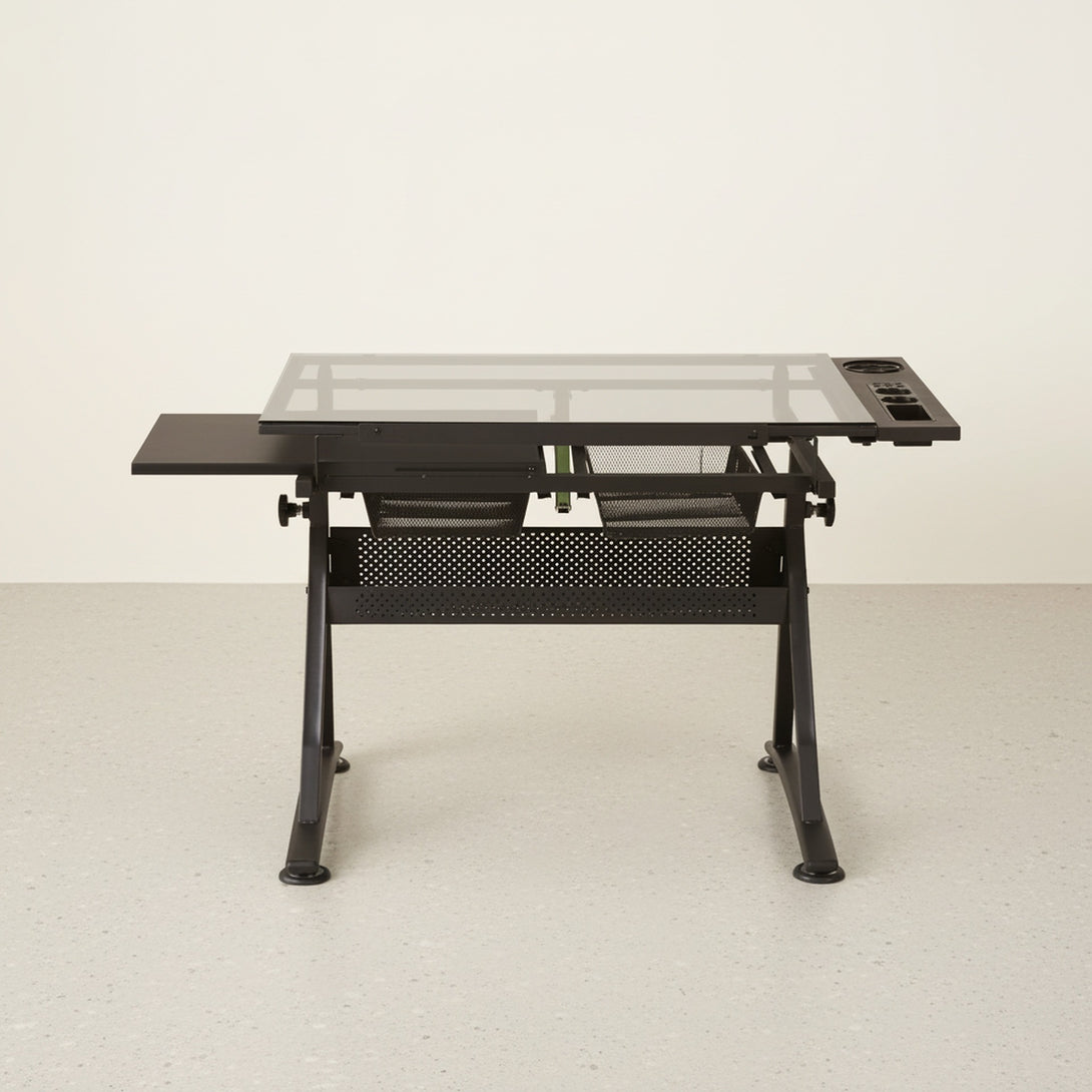 Oliver Height Adjustable Drafting Table - Black