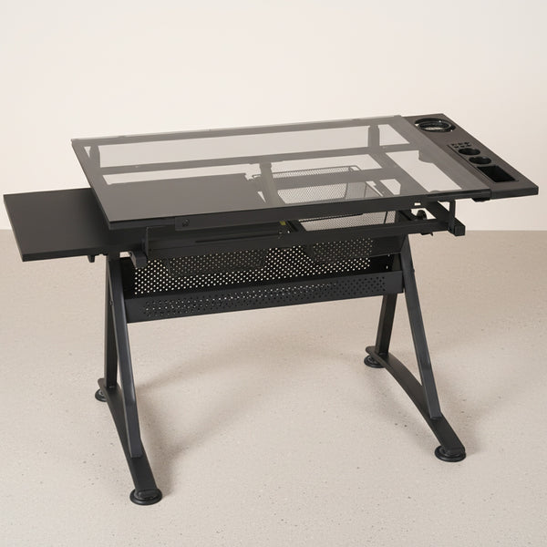 Oliver Height Adjustable Drafting Table - Black