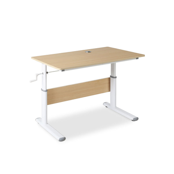 Lucas 100cm Manual Standing Desk - Maple + White