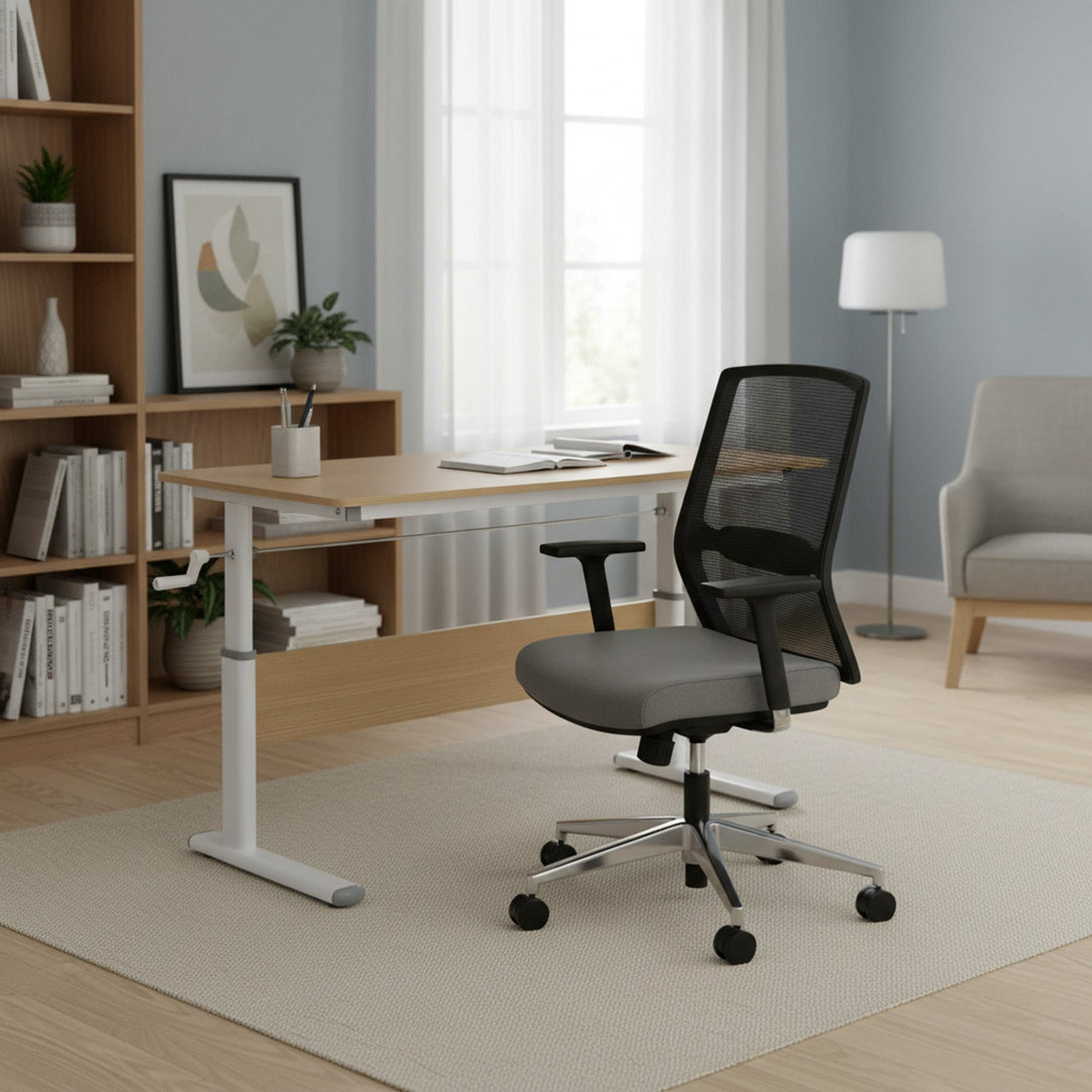Lucas 120cm Manual Standing Desk - Maple + White