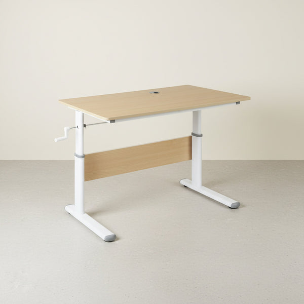 Lucas 120cm Manual Standing Desk - Maple + White