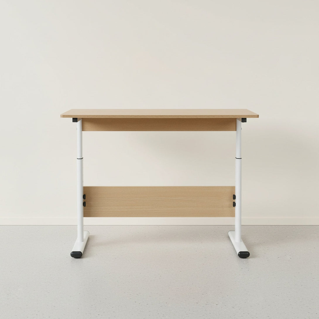 Hector 100cm Height-Adjustable Computer Desk - Maple + White