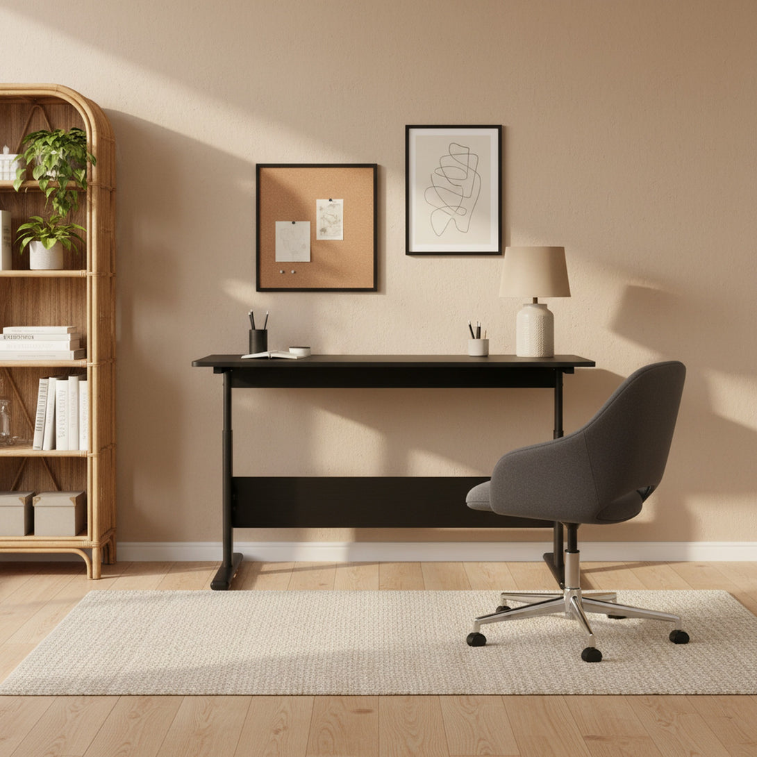 Hector 120cm Height-Adjustable Computer Desk - Black