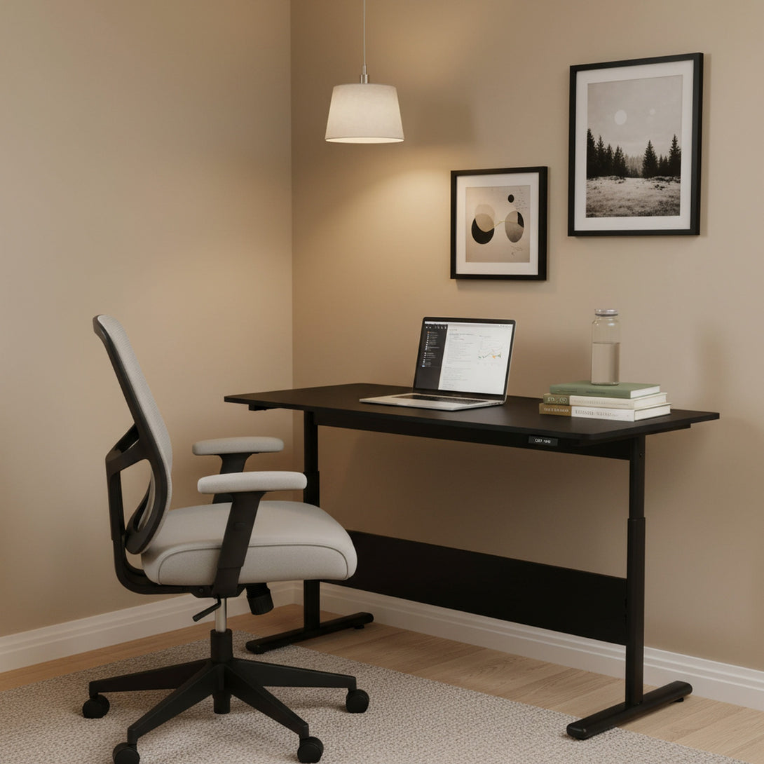 Hector 140cm Height-Adjustable Computer Desk - Black
