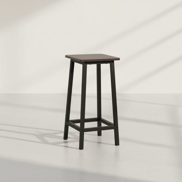 Ian Metal Bar Stool - Rustic Brown + Black