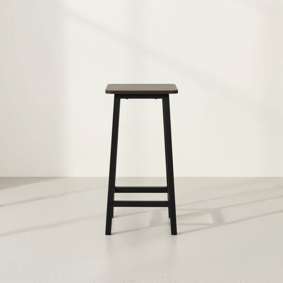 Ian Metal Bar Stool - Rustic Brown + Black