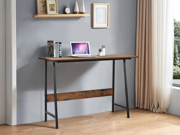 Daniel 100cm Computer Desk - Rustic Brown + Black