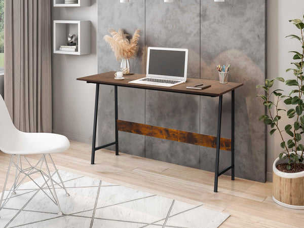 Daniel 120cm Computer Desk - Rustic Brown + Black