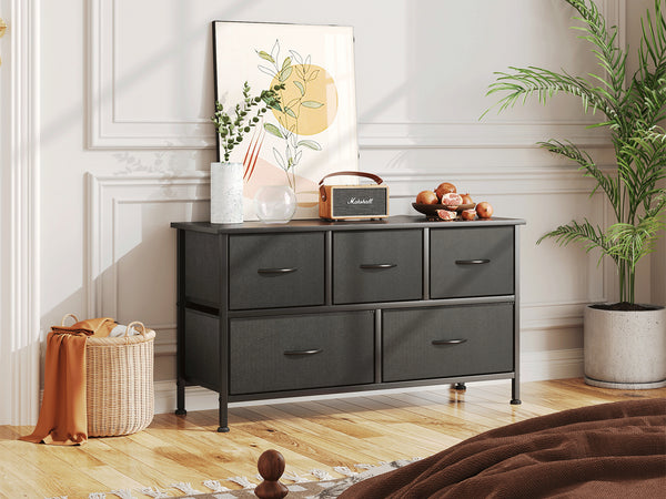 Madilyn 5 Drawers Lowboy - Black