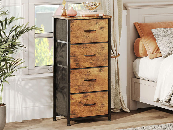 Hailey 4 Drawers Tallboy - Rustic Brown