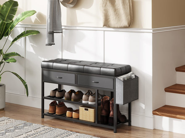 Plover Shoe Rack with Storage Bag - Black