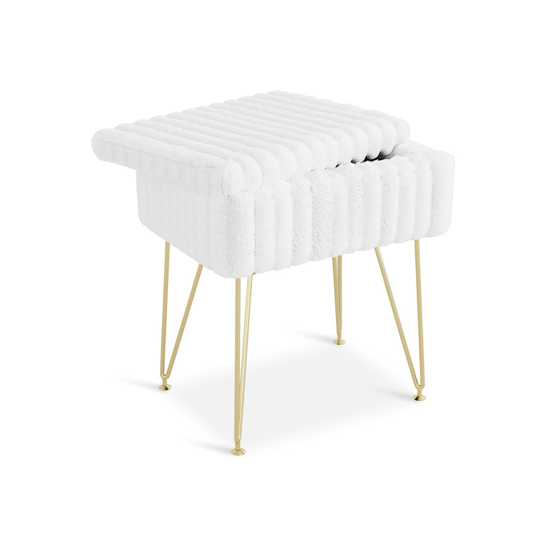 Sevan Side Table with Storage - White