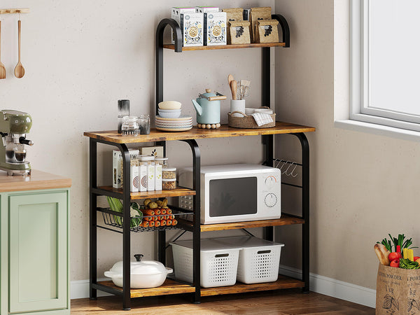 Ward Kitchen Storage Shelf Microwave Stand - Natural Cherry