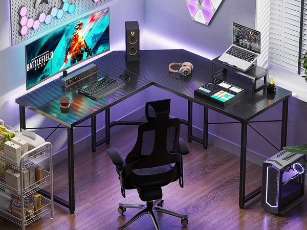 Marcus Gaming Corner Desk - Carbon Black