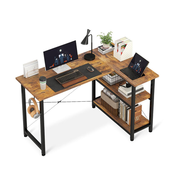 Omar Computer Corner Desk - Rustic Brown
