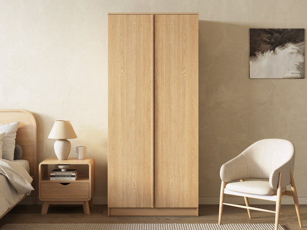 Benny 2 Door Wardrobe - Light Teak