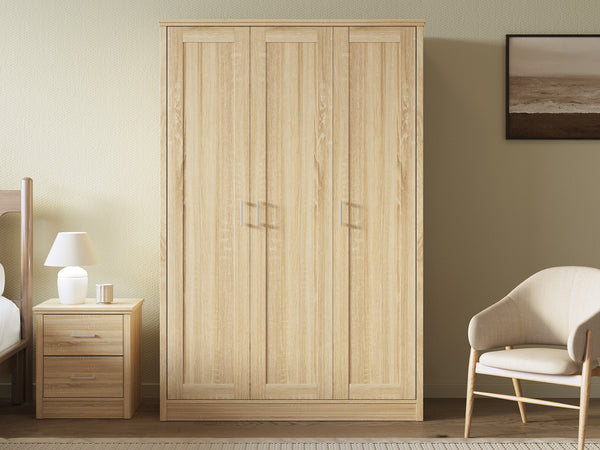 Trace 3 Door Wardrobe - Oak