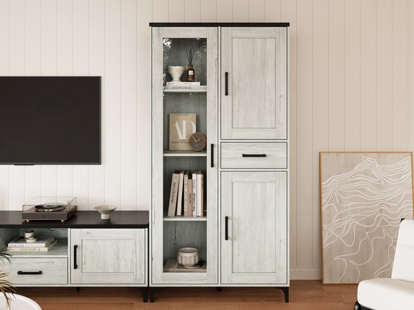 Scottie Storage Cabinet - White Oak + Black