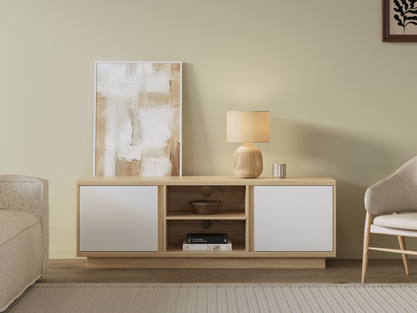 Thames 1.5m Entertainment Unit - Oak + White