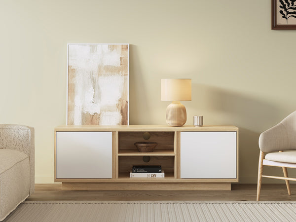 Thames 1.5m Entertainment Unit - Oak + White
