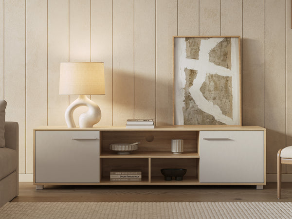 Cauto 1.8m Entertainment Unit - Oak + White
