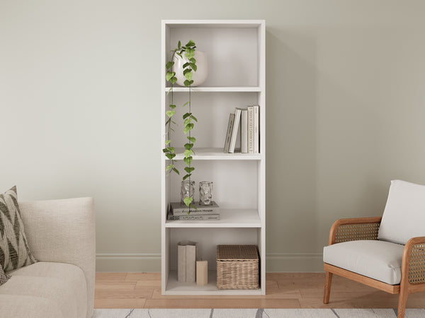 Clinton 4 Tier Bookshelf Display Shelf - White