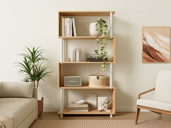 Petone 5 Tier Flexi Storage Rack - Maple + White