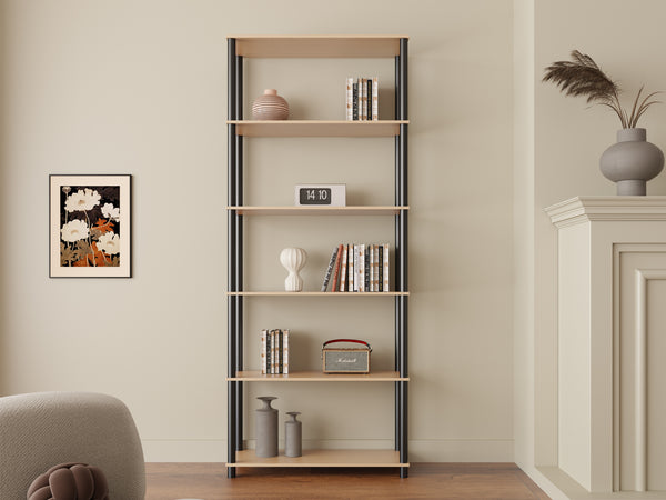 Horeke 6 Tier Flexi Storage Rack - Oak + Black