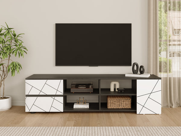 Dustin 1.5m Entertainment Unit - Oak Grey + White