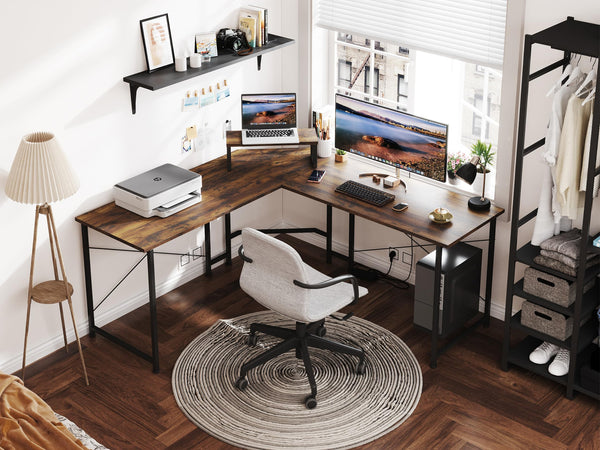 Marcus Gaming Corner Desk - Rustic Brown