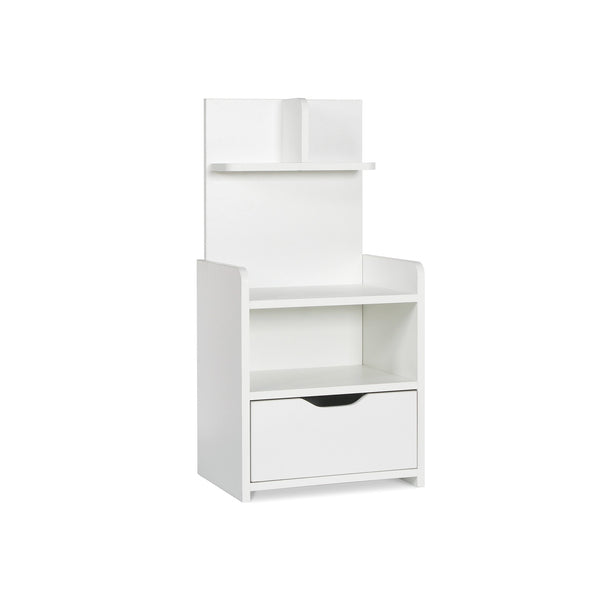 VIVIAN Bedside Table with Shelves - White